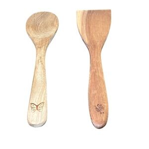 Pioneer Woman Wooden Utensil Set OS Brown Good Butterfly Floral Wood Soon Set